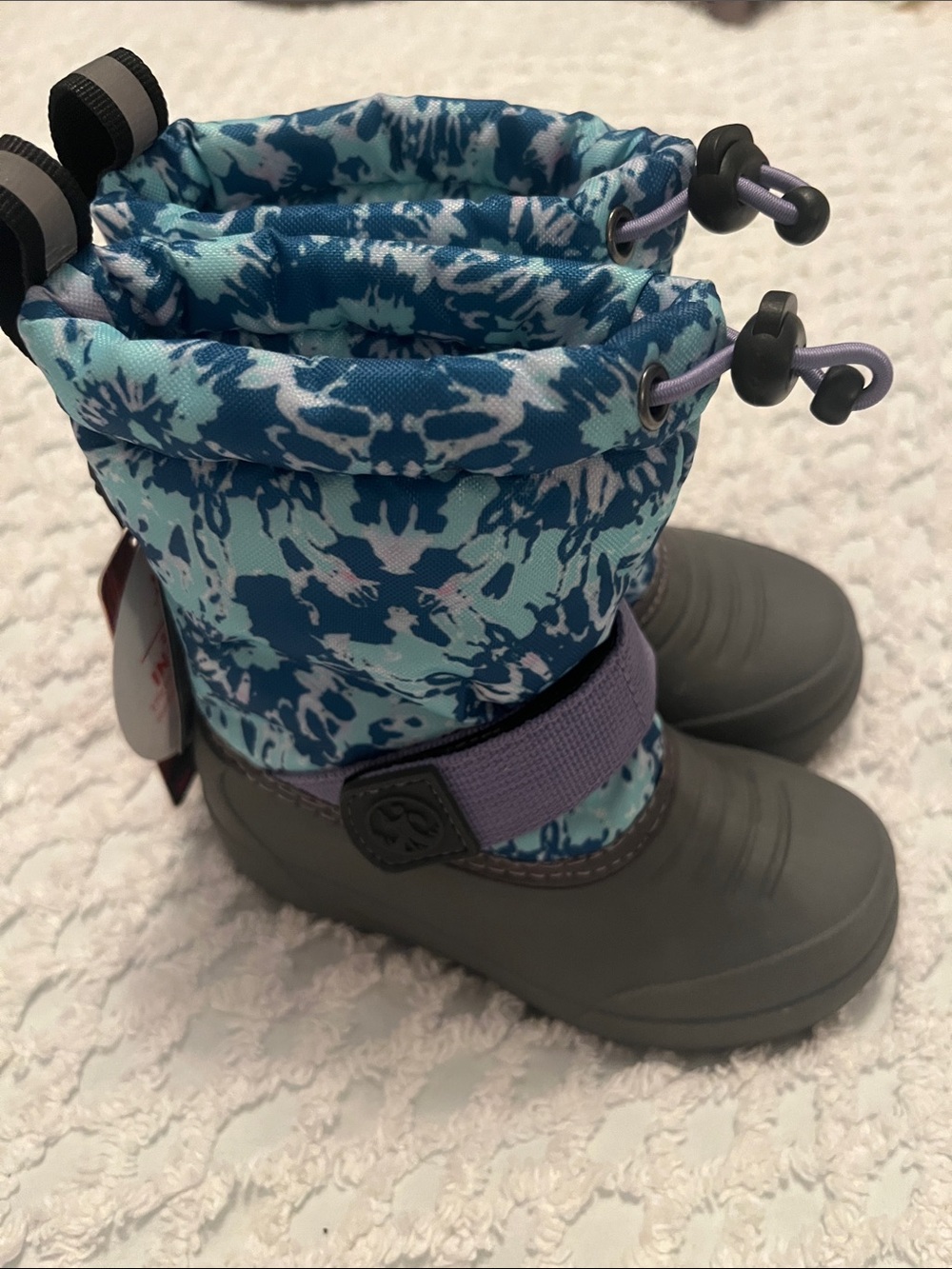 New Northside Blue & Gray Patterned Kids Snow Boots size 6